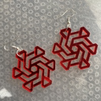 Large Earring - Design 1A (Red Iridescent) (2025)